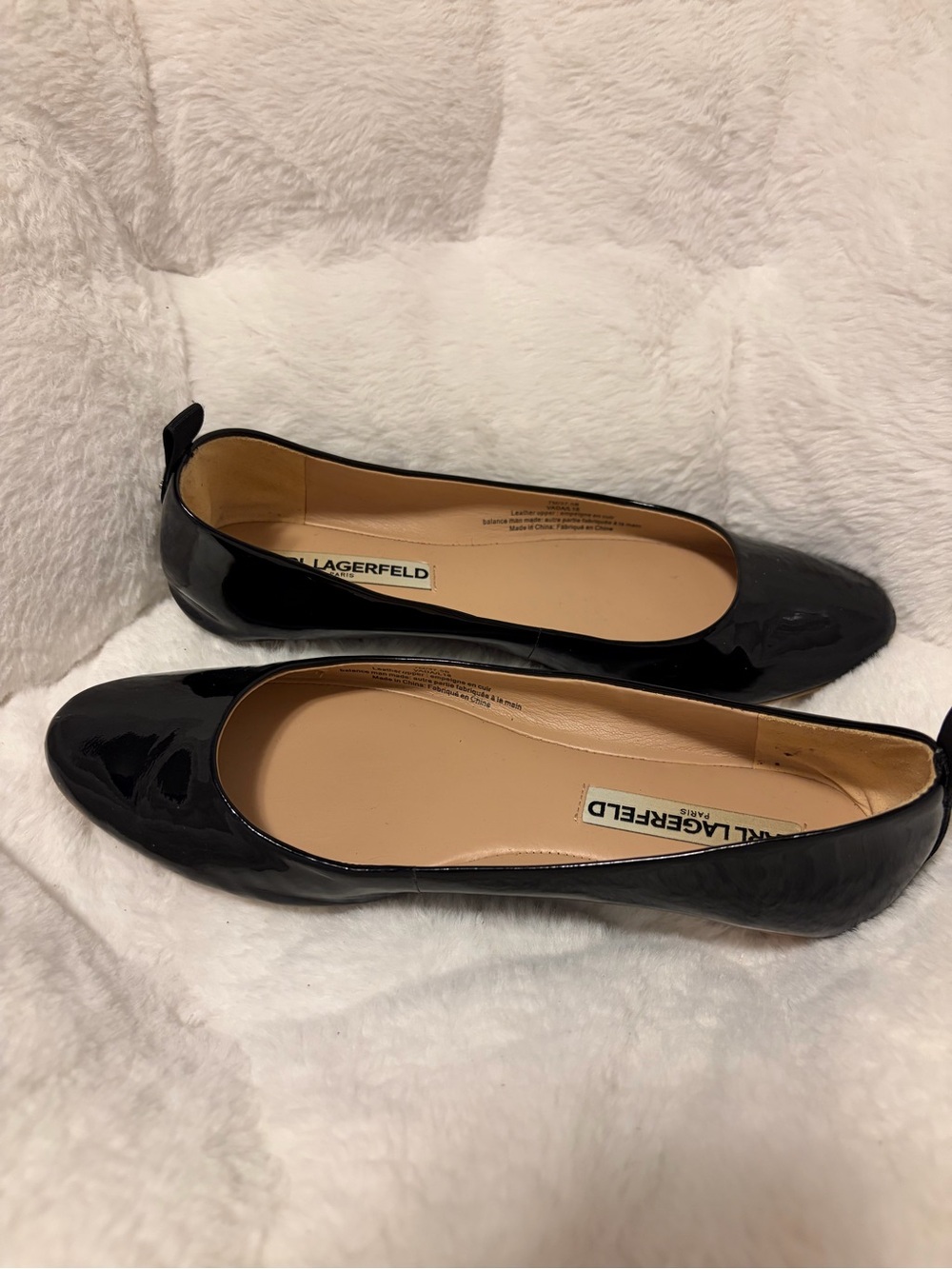 Karl Lagerfeld Black Slip-On Ballet Flats - Picture 2 of 5